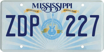MS license plate ZDP227