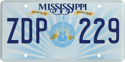 MS license plate ZDP229
