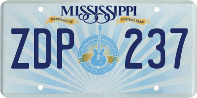 MS license plate ZDP237