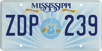 MS license plate ZDP239