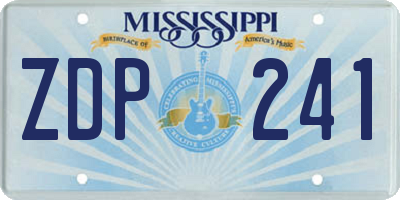 MS license plate ZDP241