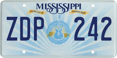 MS license plate ZDP242