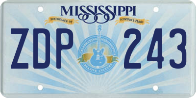 MS license plate ZDP243