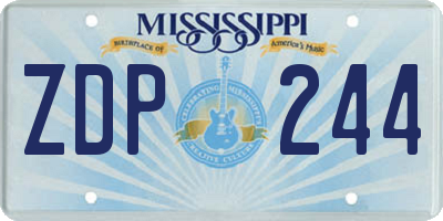 MS license plate ZDP244