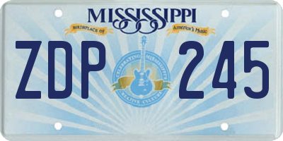 MS license plate ZDP245