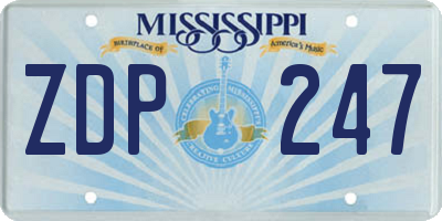 MS license plate ZDP247