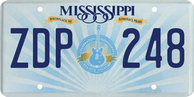 MS license plate ZDP248