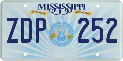 MS license plate ZDP252