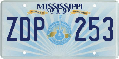 MS license plate ZDP253