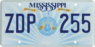 MS license plate ZDP255