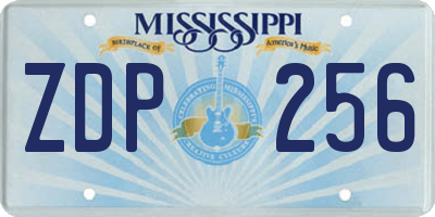 MS license plate ZDP256
