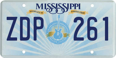 MS license plate ZDP261