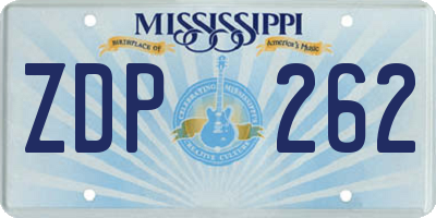 MS license plate ZDP262