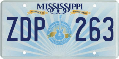 MS license plate ZDP263