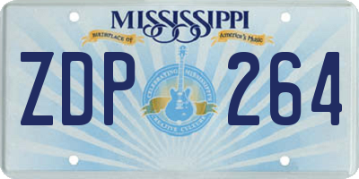 MS license plate ZDP264