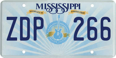 MS license plate ZDP266