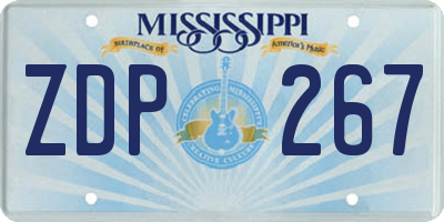 MS license plate ZDP267