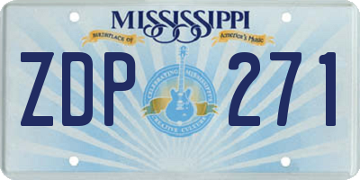 MS license plate ZDP271