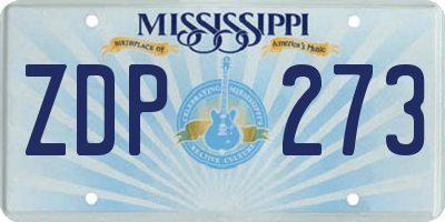 MS license plate ZDP273