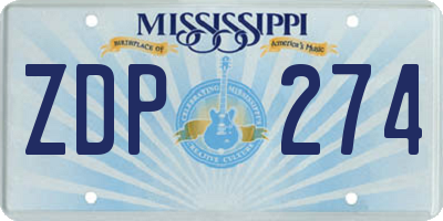 MS license plate ZDP274