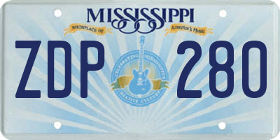 MS license plate ZDP280