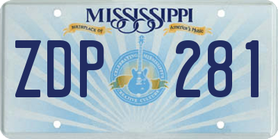 MS license plate ZDP281