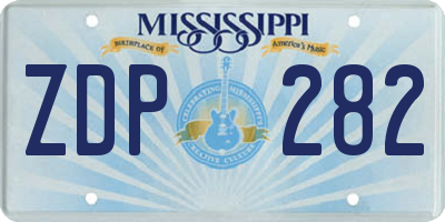 MS license plate ZDP282