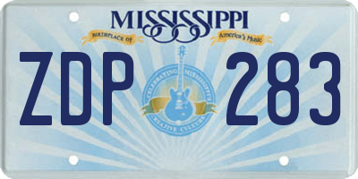 MS license plate ZDP283
