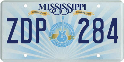 MS license plate ZDP284