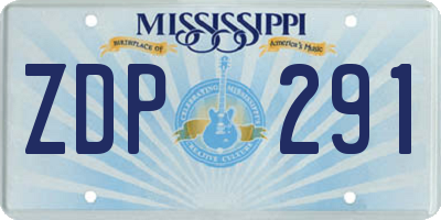 MS license plate ZDP291