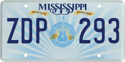 MS license plate ZDP293