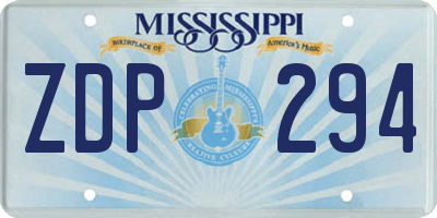 MS license plate ZDP294