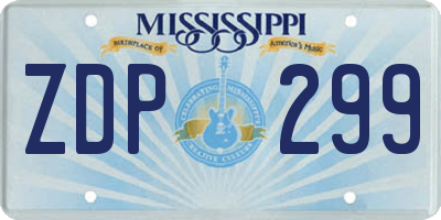 MS license plate ZDP299