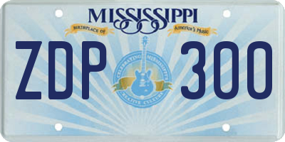 MS license plate ZDP300