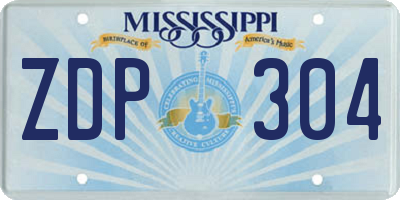 MS license plate ZDP304