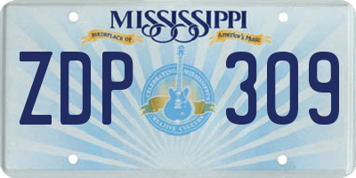 MS license plate ZDP309