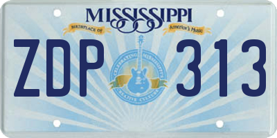 MS license plate ZDP313