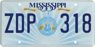 MS license plate ZDP318