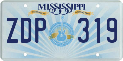 MS license plate ZDP319