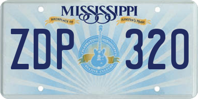 MS license plate ZDP320