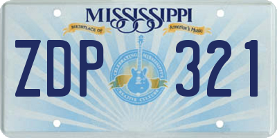 MS license plate ZDP321