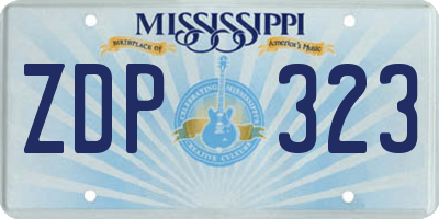 MS license plate ZDP323