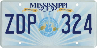 MS license plate ZDP324