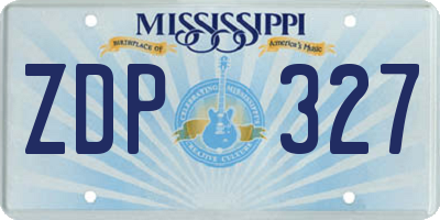 MS license plate ZDP327
