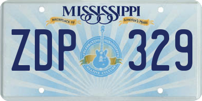 MS license plate ZDP329