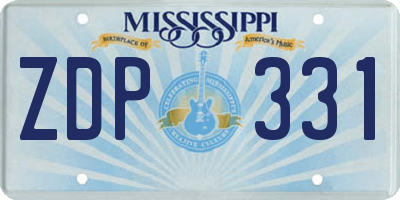 MS license plate ZDP331