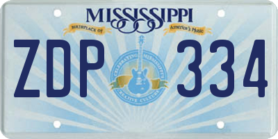MS license plate ZDP334