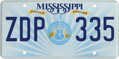 MS license plate ZDP335