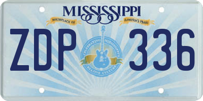 MS license plate ZDP336