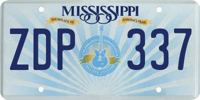 MS license plate ZDP337